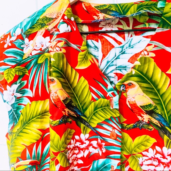vintage vsco 90s tropical button you popover - Picture 4 of 5